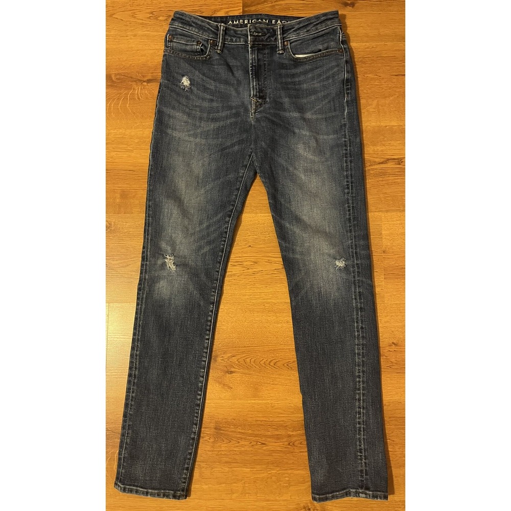 Denim Jeans American Eagle Next Level Airflex Ripped Slim Men's 30x34 Blue